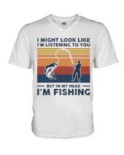 I Might Look Like I'm Listening To You - Fishing V-Neck T-Shirt tile