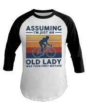 Assuming I'm Just An Old Lady - Biking Baseball Tee tile
