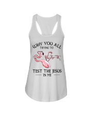 Flamingo- Why You All Trying To Test Ladies Flowy Tank tile