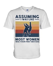 Assuming I Was Like Most Women - Judo Retro V-Neck T-Shirt tile