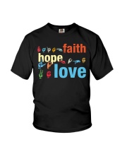 Faith Hope Love Sign Language Youth T-Shirt thumbnail