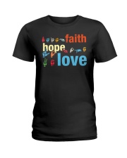 Faith Hope Love Sign Language Ladies T-Shirt thumbnail