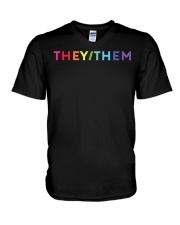 They Them V-Neck T-Shirt tile
