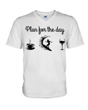 Plan For The Day - Surfing V-Neck T-Shirt tile