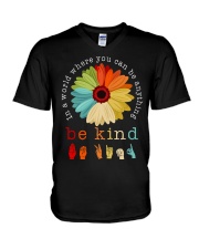 In A World Where You Can Be Anything - Be Kind V-Neck T-Shirt tile