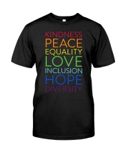 Kindness Peace Equality Love Premium Fit Mens Tee tile
