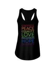 Kindness Peace Equality Love Ladies Flowy Tank tile