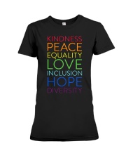 Kindness Peace Equality Love Premium Fit Ladies Tee tile