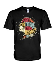 RBG Fight For The Things You Care About Retro V-Neck T-Shirt tile