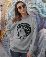 I Am Woman - Black Crewneck Sweatshirt lifestyle-unisex-sweatshirt-front-3