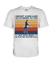 I Might Look Like I'm Listening To You Water Polo V-Neck T-Shirt tile