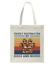 Easily Distracted By Dogs And Books Retro Tote Bag tile