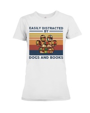 Easily Distracted By Dogs And Books Retro Premium Fit Ladies Tee tile