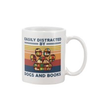 Easily Distracted By Dogs And Books Retro Mug tile