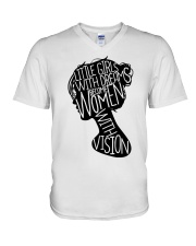Little Girls With Dreams Become Women With Vision V-Neck T-Shirt tile