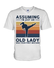 Assuming I'm Just An Old Lady - Karate V-Neck T-Shirt tile