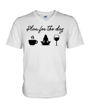 Yoga Plan For The Day V-Neck T-Shirt tile