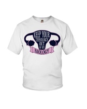 Keep Your Theology Out Of My Biology Youth T-Shirt tile