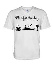 Plan For The Day - Kayaking V-Neck T-Shirt tile