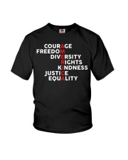 America Courage Freedom Diversity Rights Kindness Youth T-Shirt tile