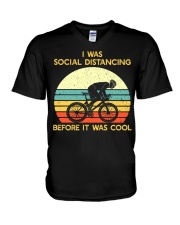 I Was Social Distancing Before It Was Cool V-Neck T-Shirt tile