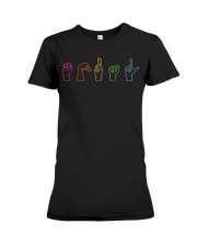 Equal Sign Language Premium Fit Ladies Tee tile