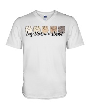 Together We Stand Fists V-Neck T-Shirt tile