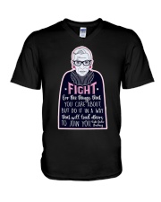 RBG Fight For The Things You Care About V-Neck T-Shirt tile