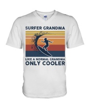 Surfer Grandma - Like A Normal Grandma Only Cooler V-Neck T-Shirt tile