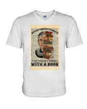 RBG Never Underestimate The Power Of A Woman V-Neck T-Shirt tile