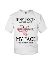 Flamingo- If My Mouth Doesn't Say It Youth T-Shirt tile