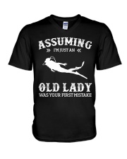 Assuming I'm Just An Old Lady - Scuba Diving V-Neck T-Shirt tile
