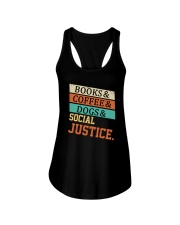 Books Coffee Dogs And Social Justice Vintage Ladies Flowy Tank tile