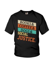 Books Coffee Dogs And Social Justice Vintage Youth T-Shirt tile