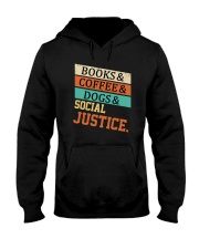 Books Coffee Dogs And Social Justice Vintage Hooded Sweatshirt tile