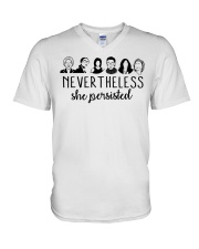 Nevertheless she persisted V-Neck T-Shirt tile