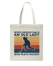 Never Underestimate An Old Lady - Hockey Retro Tote Bag tile