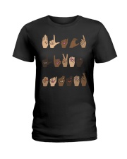 Black Lives Matter Sign Language Ladies T-Shirt tile