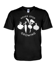 Never stop growing V-Neck T-Shirt tile
