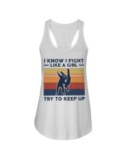 I Know I Fight Like A Girl - Judo Retro Ladies Flowy Tank tile