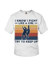 I Know I Fight Like A Girl - Judo Retro Youth T-Shirt tile