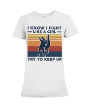 I Know I Fight Like A Girl - Judo Retro Premium Fit Ladies Tee tile