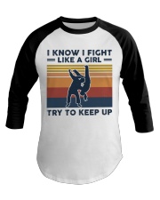 I Know I Fight Like A Girl - Judo Retro Baseball Tee tile