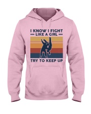 I Know I Fight Like A Girl - Judo Retro Hooded Sweatshirt front