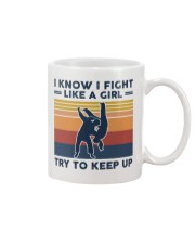 I Know I Fight Like A Girl - Judo Retro Mug tile