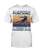 I Ski Because Punching People Is Frowned Upon Classic T-Shirt tile