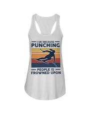 I Ski Because Punching People Is Frowned Upon Ladies Flowy Tank tile