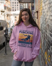 I Ski Because Punching People Is Frowned Upon Hooded Sweatshirt lifestyle-unisex-hoodie-front-1