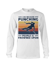 I Ski Because Punching People Is Frowned Upon Long Sleeve Tee tile