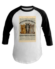 Cats Make Me Happy Humans Make My Head Hurt Baseball Tee tile